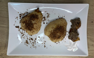 Dessert minute à la poire caramélisée